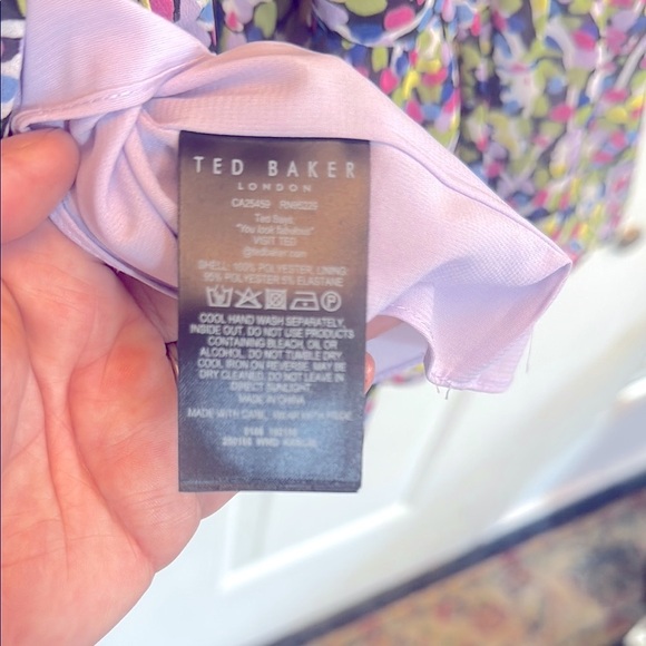 Ted Baker London Karlie Multicolor Black Smocked Detail Tiered Mini Dress - Picture 9 of 9